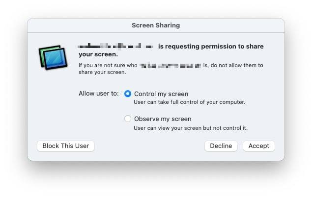如何在Mac OS中使用消息共享屏幕