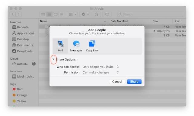 如何在Mac上使用iCloud文件共享来共享文件 如何在Mac上使用iCloud文件共享来共享文件