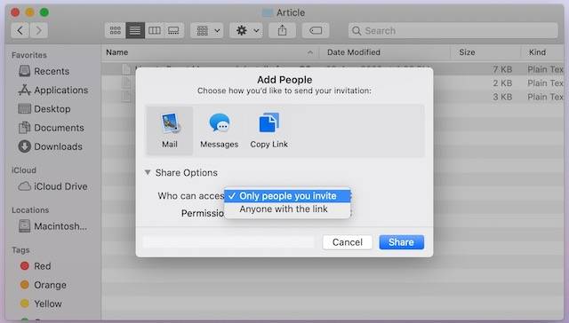 如何在Mac上使用iCloud文件共享来共享文件 如何在Mac上使用iCloud文件共享来共享文件