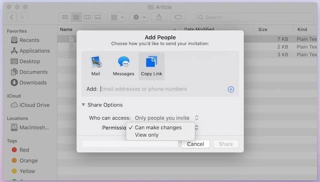 如何在Mac上使用iCloud文件共享来共享文件