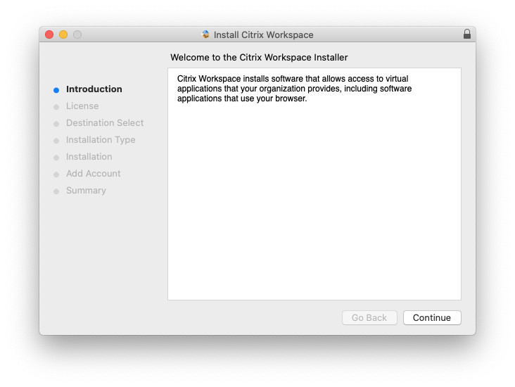 安装Citrix Workspace应用（macOS）