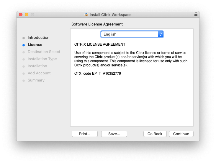 安装Citrix Workspace应用（macOS）