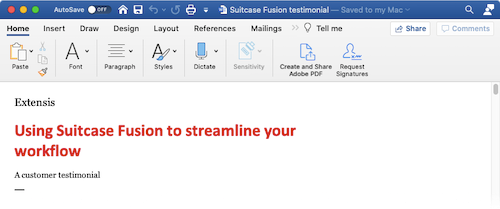 使用适用于Mac的Suitcase Fusion和Mail和Safari等沙盒应用程序 使用适用于Mac的Suitcase Fusion和Mail和Safari等沙盒应用程序
