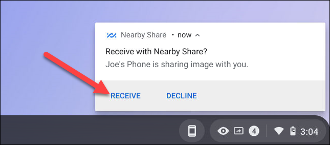 如何在 Chromebook 上使用 Nearby Share