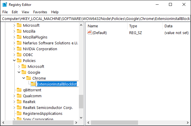 ExtensionInstallBlocklist-New-Subkey
