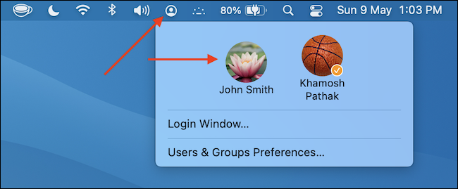 如何从菜单栏或控制中心在 Mac 上快速切换用户