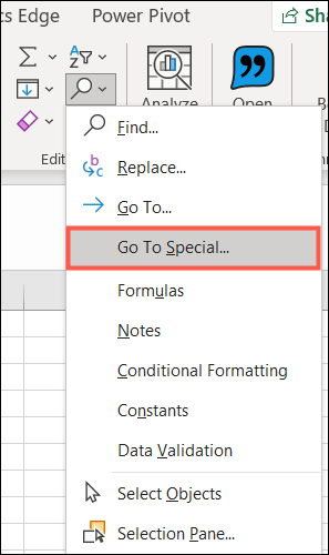 FindSelectGoToSpecial-Excel