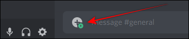 Green-play-button-on-plus-icon-in-text-box-of-Discord-Server