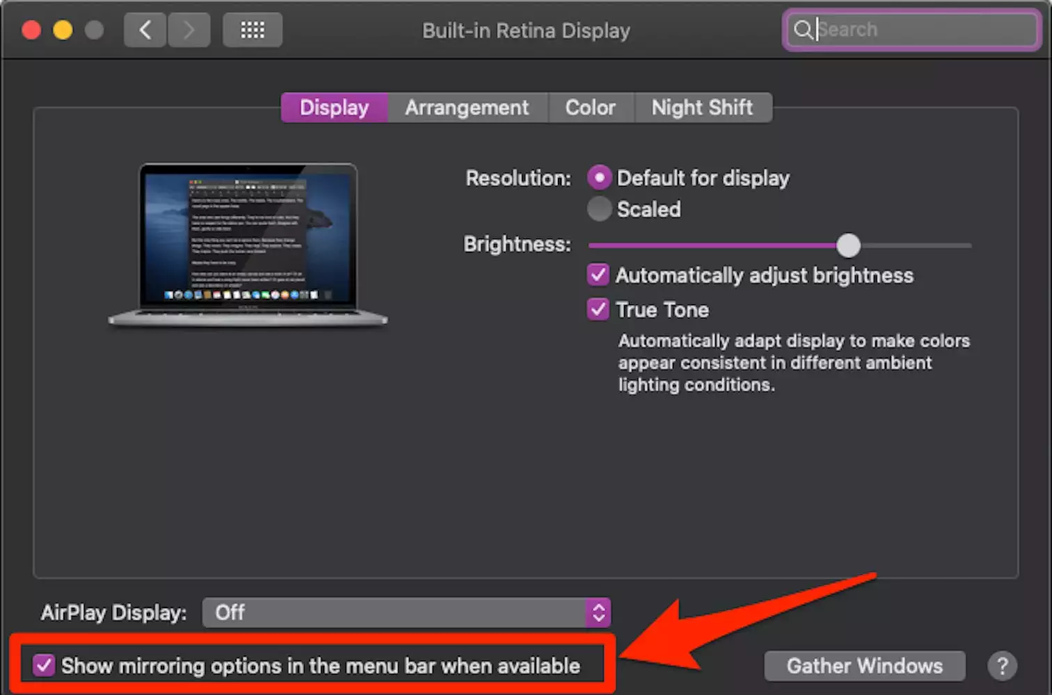 如何在 Mac 上打开和使用 AirPlay，以便在更大的显示器（如智能电视）上进行屏幕镜像