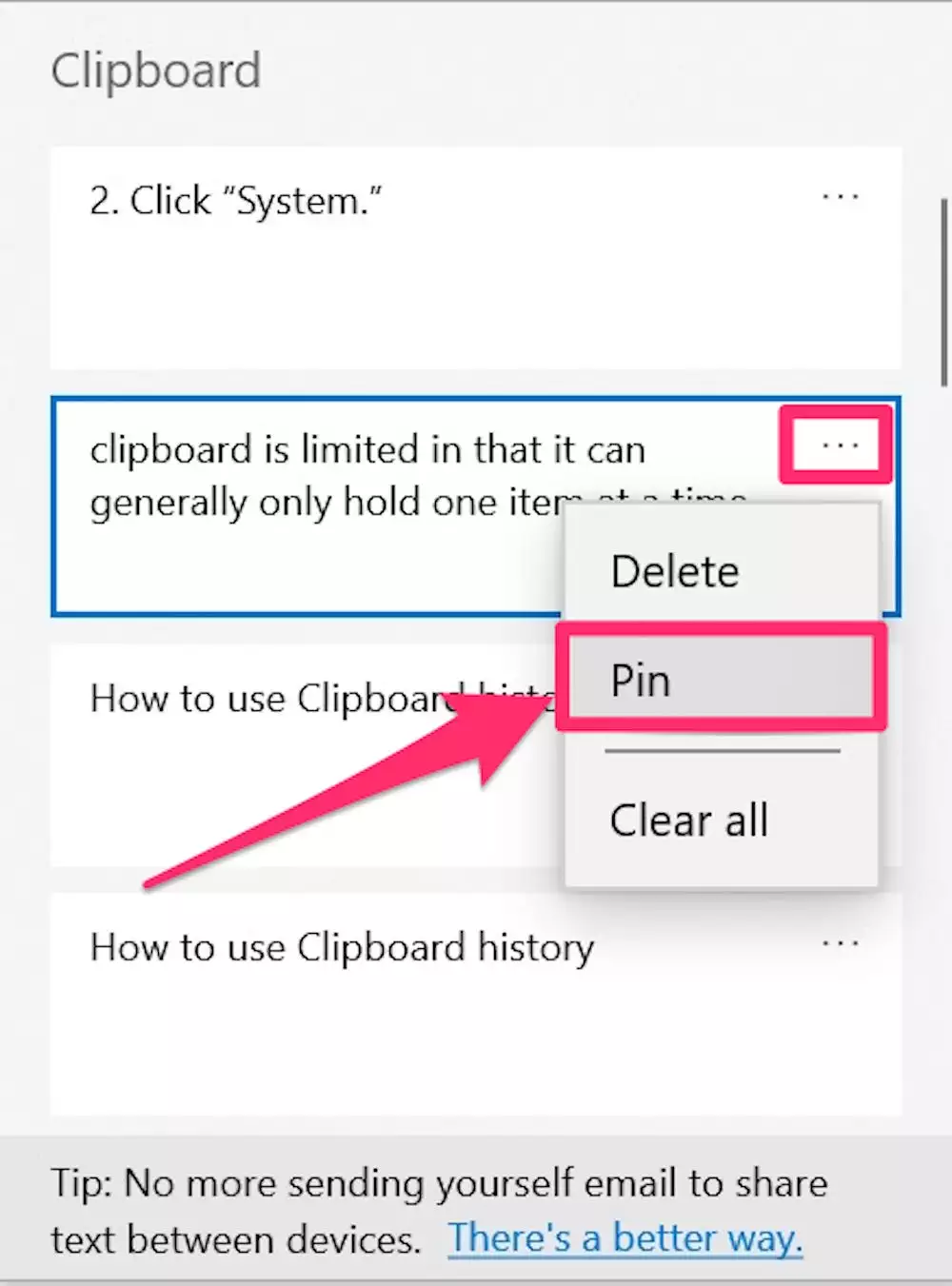 如何在 Windows 10 计算机上打开和使用剪贴板历史记录