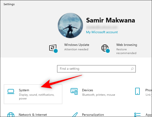 Select-System-from-Windows-Settings-App