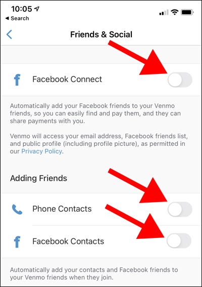 Venmo-friends-and-social-menu
