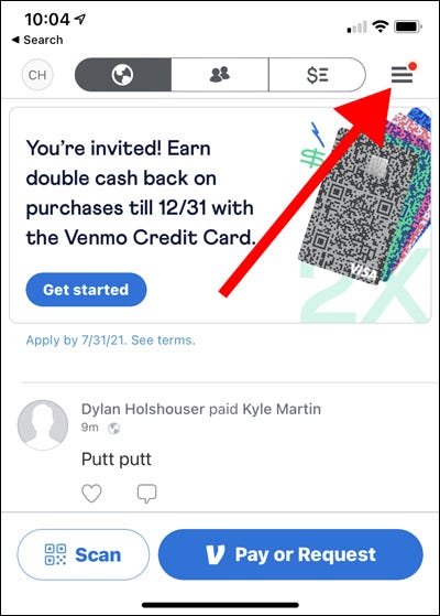 Venmo-home-screen