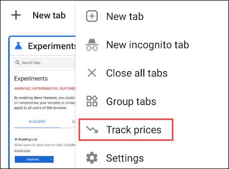 如何在 Android 上的 Google Chrome 中跟踪价格