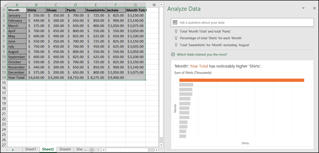 如何在 Microsoft Excel 中使用分析数据功能
