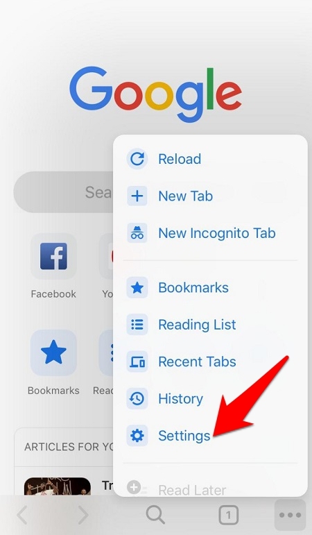 Chrome-iOS-Settings-menu