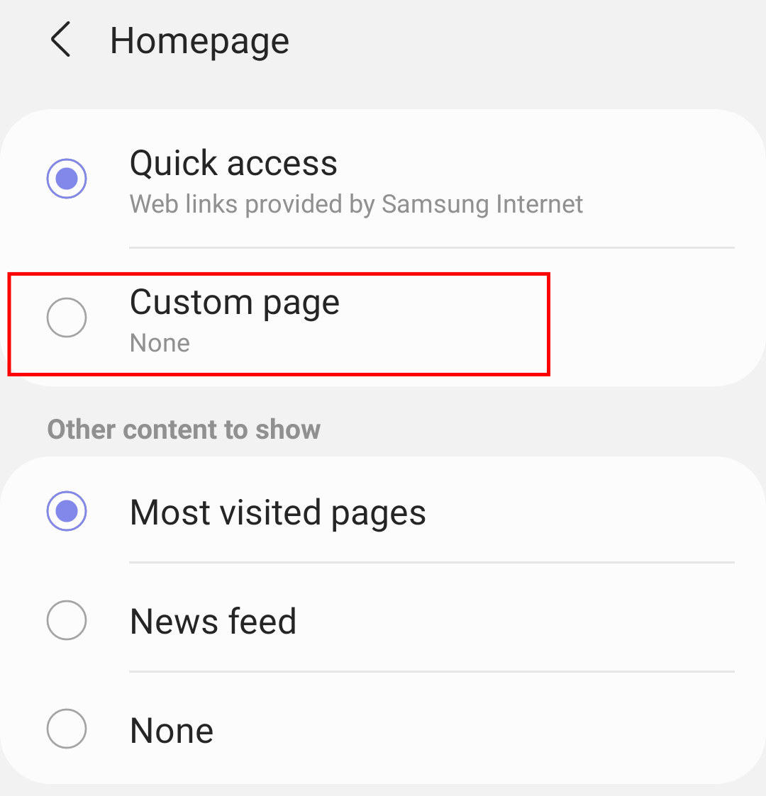 Custom-Homepage-selection-on-Samsung-Internet