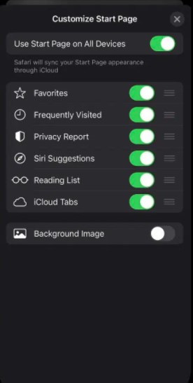Customize-Start-Page-in-Safari-iOS-15