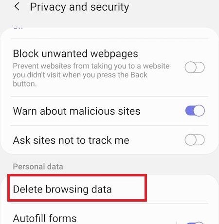 Delete_Browsing_Data_option_in_Samsung_Internet