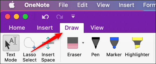 Draw-tab-in-Microsoft-OneNote-for-Mac