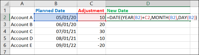 如何在 Microsoft Excel 中添加或减去日期