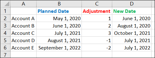 如何在 Microsoft Excel 中添加或减去日期