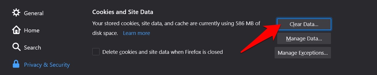 Firefox-Clear-Data-command-button