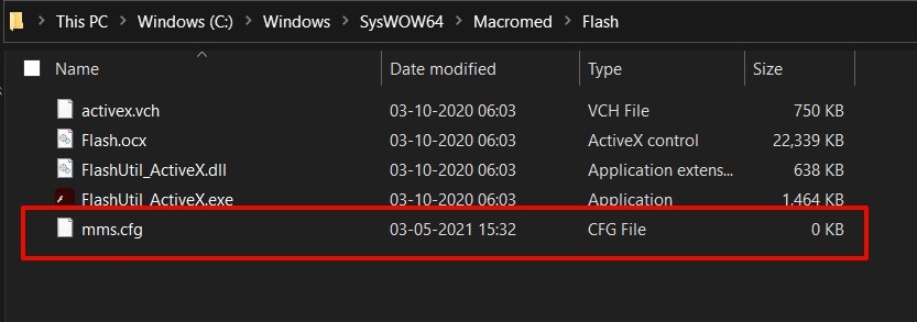 Macromeda-Flash-mms.cfg-file-in-windows