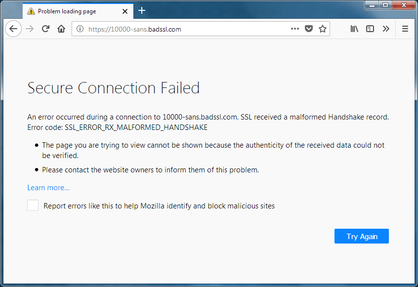 Mozilla-Firefox-SSL_ERROR_RX_MALFORMED_HANDSHAKE