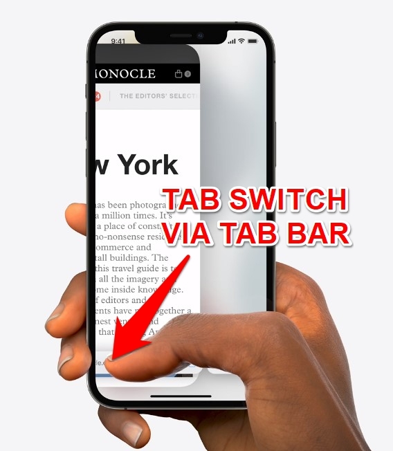 Tab-Switch-using-the-Tab-Bar-in-Safari-Browser