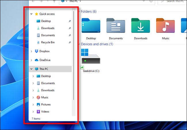 这是 Windows 11 的新文件资源管理器的样子