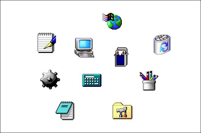 Windows 图标的视觉历史：从 Windows 1 到 11