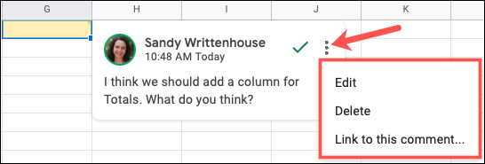 EditDeleteLinkComment-GoogleSheets