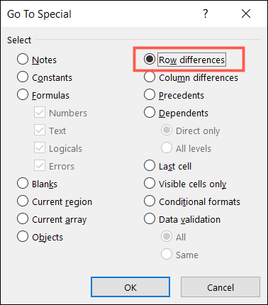 如何在 Microsoft Excel 中查找和突出显示行差异 如何在 Microsoft Excel 中查找和突出显示行差异