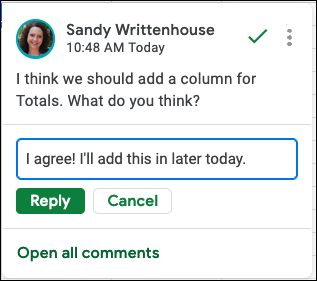 ReplyToCommentText-GoogleSheets