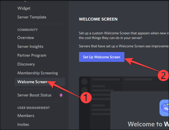 Select-Welcome-screen-from-left-column-and-Click-Set-Up-Welcome-Screen-button