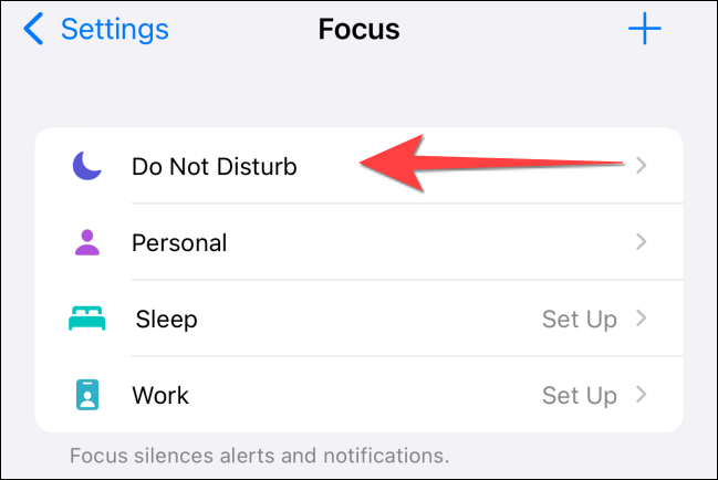 Select-do-not-disturb-or-other-focus-modes-on-iphone