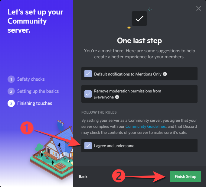 Select-the-box-for-accepting-all-terms-and-finish-setup-button-in-Discord
