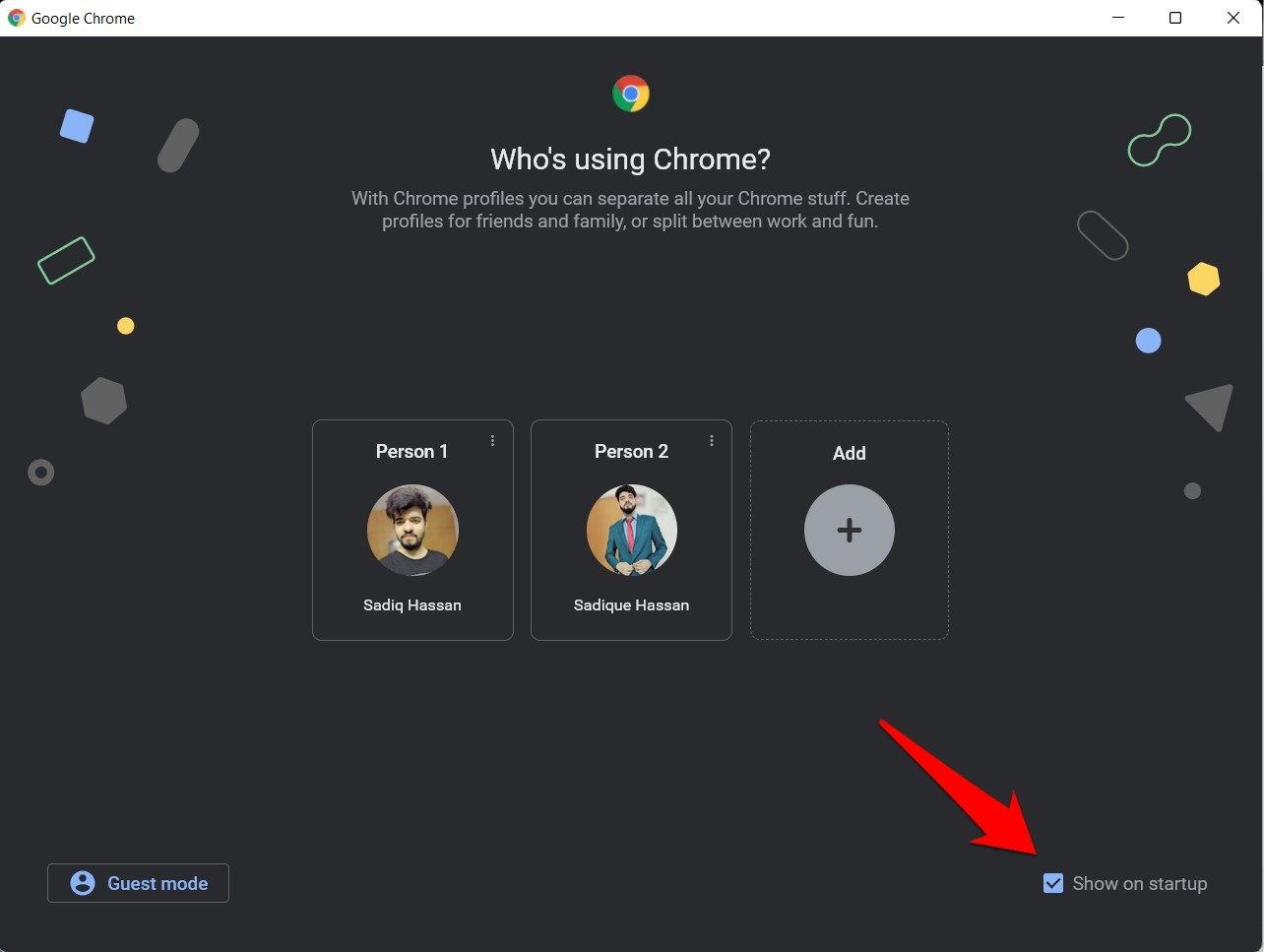 Show-on-Startup-option-in-Chrome