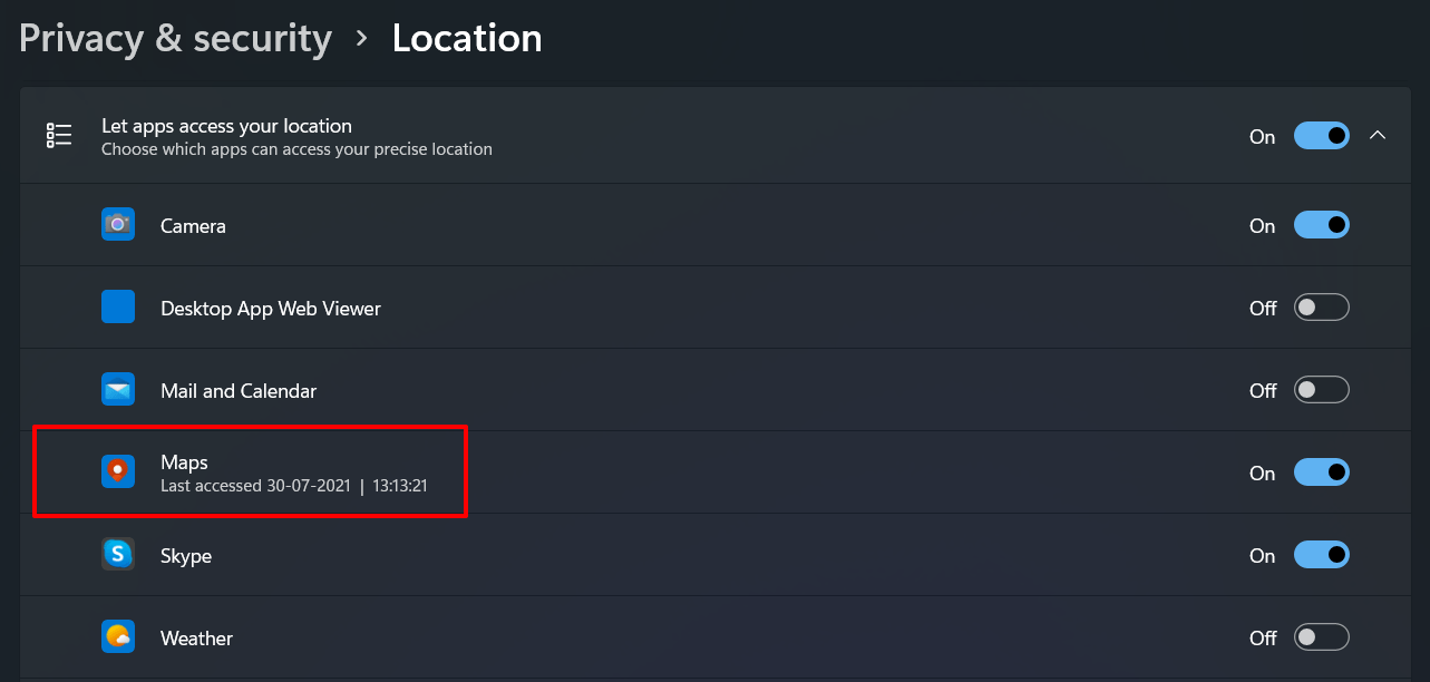apps-last-accessed-location-windows-11