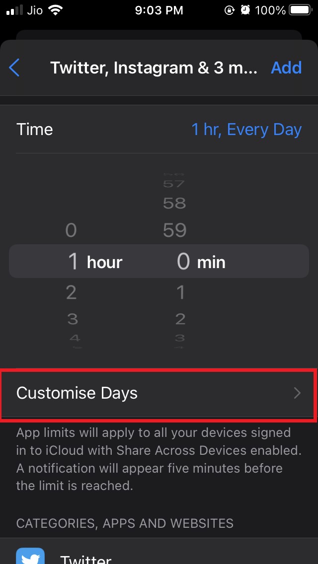 tap-on-customize-days