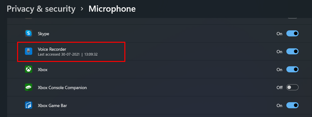 voice-recorder-last-accessed-windows-11
