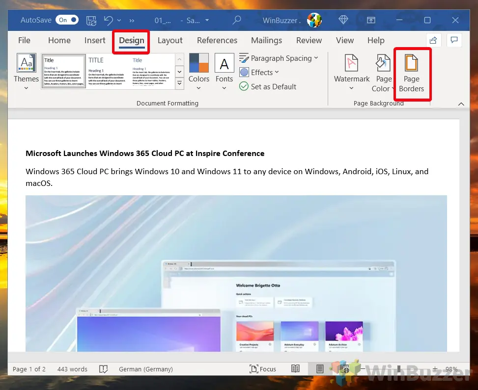 如何在 Microsoft Word 中添加页面边框 如何在 Microsoft Word 中添加页面边框