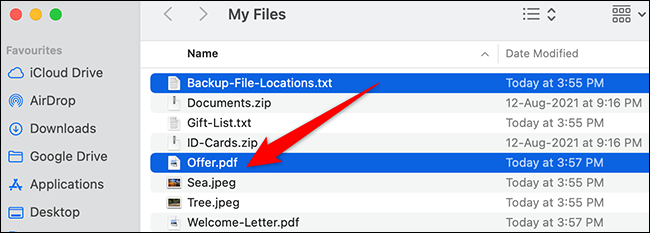 如何在 Mac 上选择多个文件