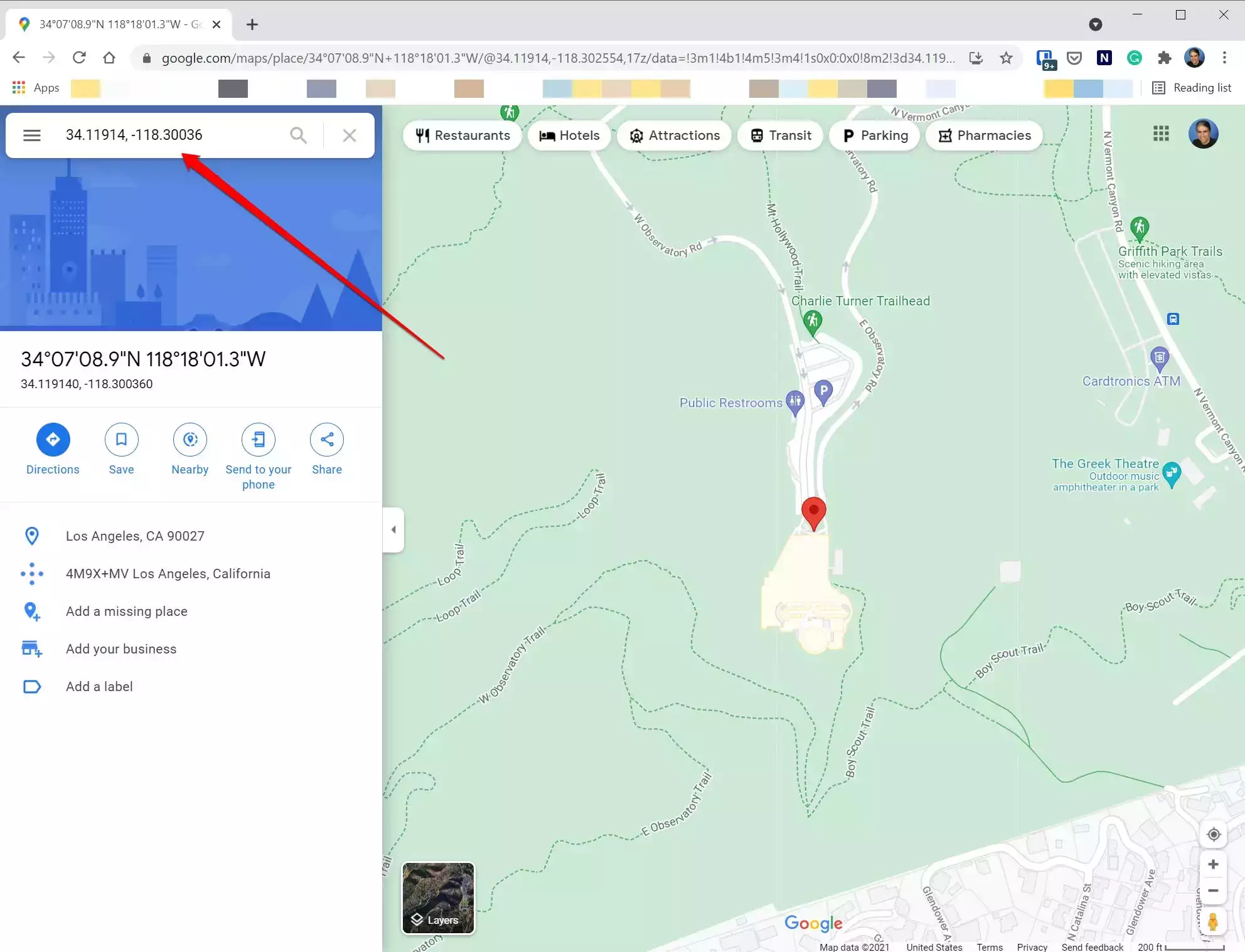 如何使用谷歌地图中的经纬度获取特定地点的坐标或查找位置