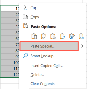 如何在 Microsoft Excel 中使用特殊粘贴添加或乘以值