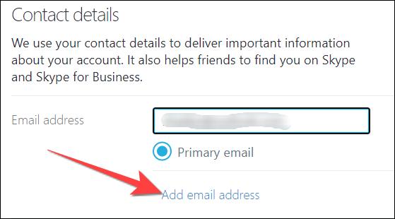 Select-add-email-address-link-option
