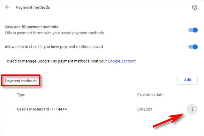 如何在 Chrome 中查看您保存的信用卡号