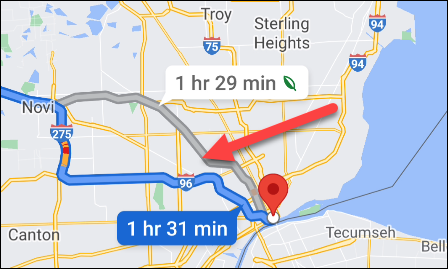 如何在 Google 地图中使用省油路线
