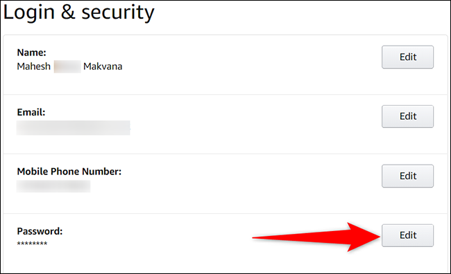 如何更改您的亚马逊账户密码